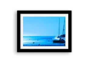 Bateau échoué port de Pornichet – Photo déco bleue