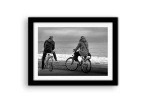 Couple face à l'océan – Photo noir et blanc Pornichet
