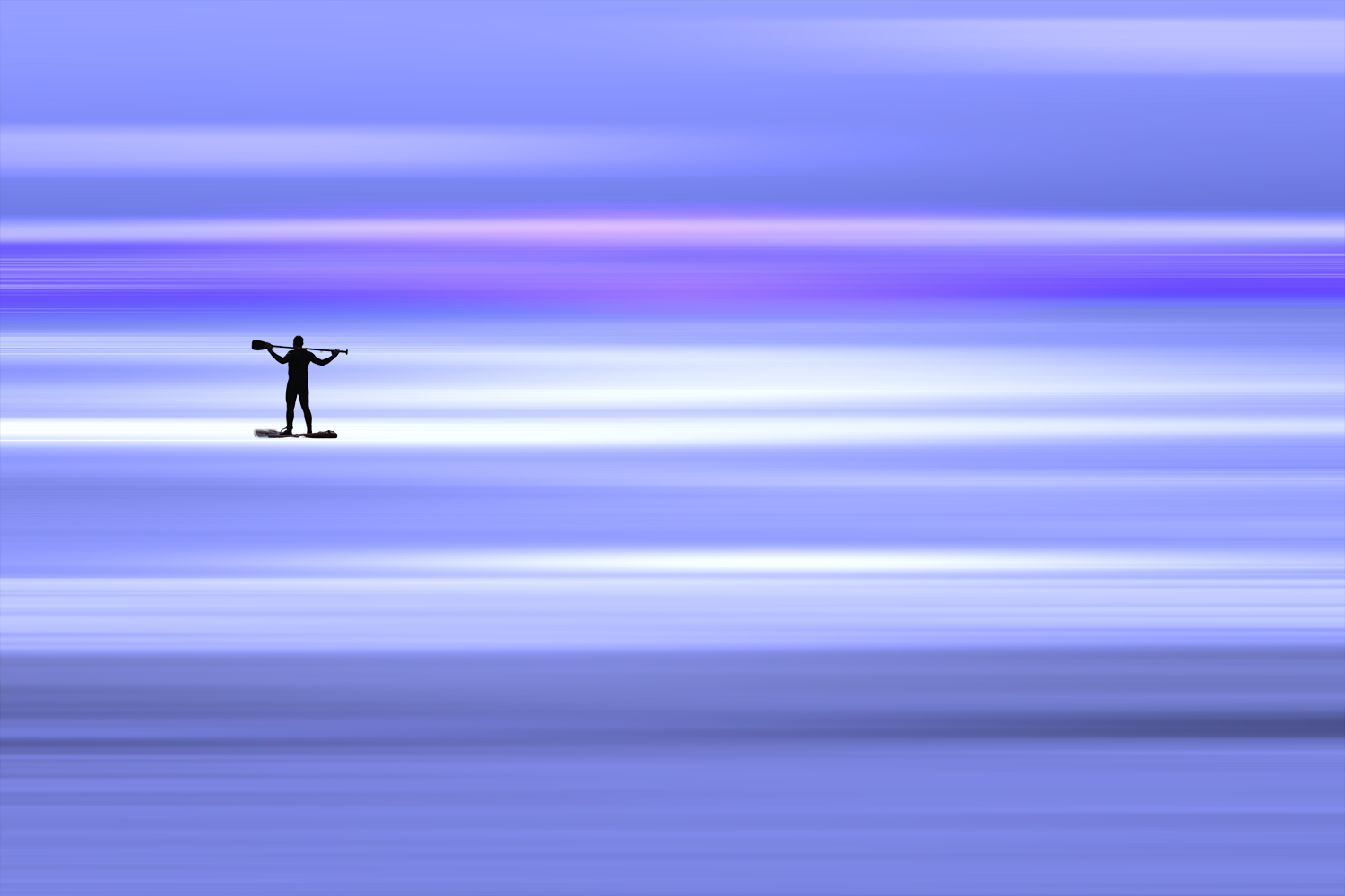 Photographie sports de glisse - Paddle sur un océan de bleu